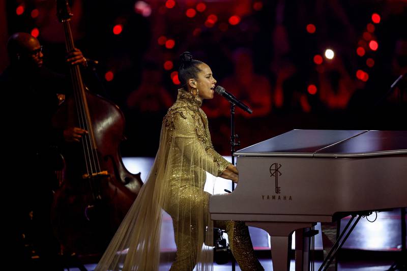 Keys held the limelight, whether playing the piano or moving across the stage. AFP