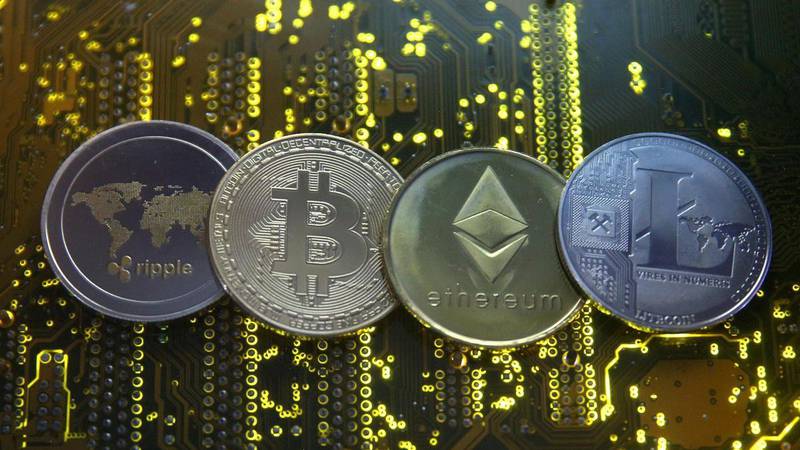 Representations of cryptocurrencies Ripple, Bitcoin, Etherum and Litecoin. Reuters