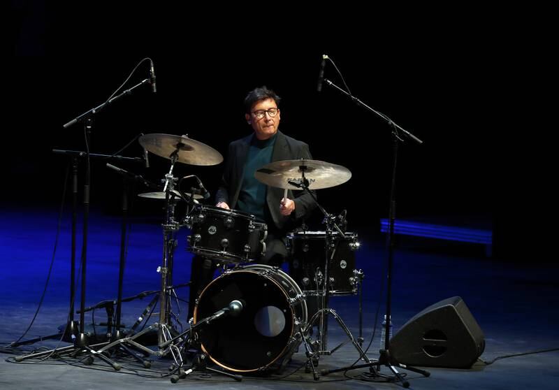 Spanish drummer David Xirgu performs.