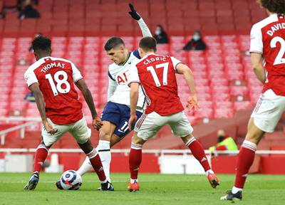 SUBS: Erik Lamela - (On for Son 19') 8: Immediately went looking for work after coming on for Son early on, mainly riling opposition defenders. He ended a 36-game goal drought with an extraordinary strike. Sent off for a second yellow after handing off Tierney in the face. AP