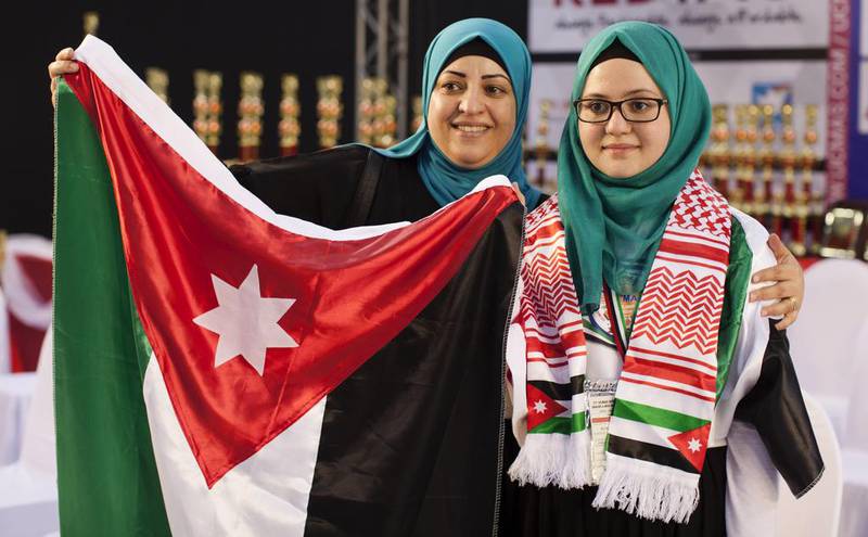 Winner Jordanian Solaf Abdulnabi with her mother, Hanadi Hadid. Anna Nielsen for The National.