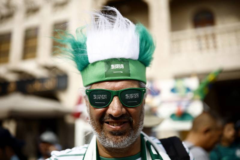 A Saudi Arabia fan in Souq Waqif. Reuters