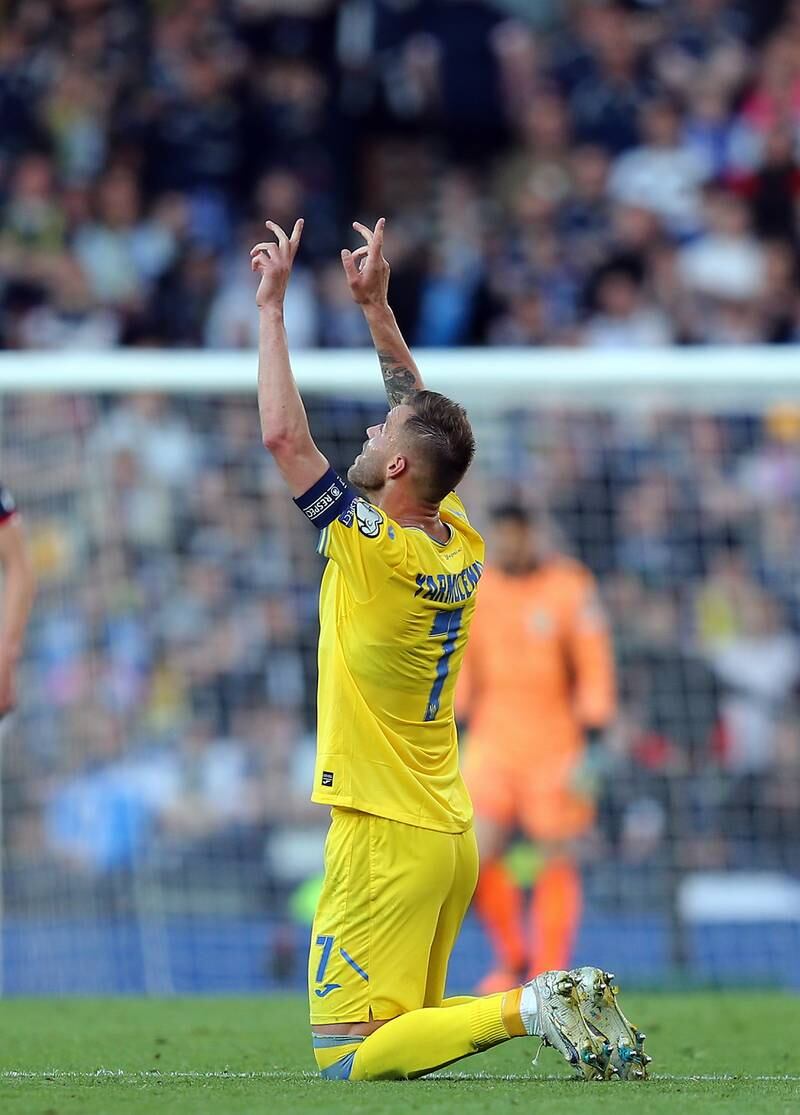 Andriy Yarmolenko – 8. Unlucky to see his shot saved by Gordon, but there was nothing the goalkeeper could do when he latched onto Malinovskyi’s pass before providing a wonderful touch and finish. Even made some telling defensive contributions, including cutting out a pass to Robertson in a dangerous position. EPA