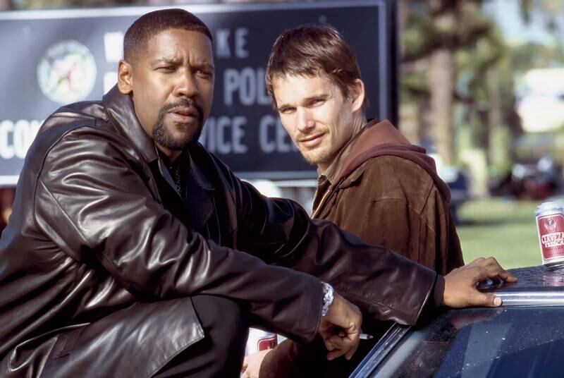 Denzel Washington and Ethan Hawke in Training Day, which earned Washington an Oscar for best actor. Warner Bros Pictures