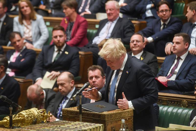 The prime minister was no more than 30 seconds into his speech when the first shout of 'resign' was heard from the opposition benches, followed by 'you’re an embarrassment' and 'just go'. Reuters