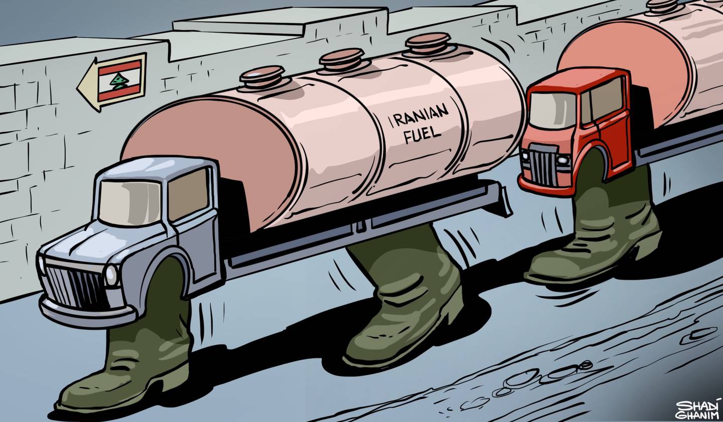 Our cartoonist's take on Iranian fuel being transported to Lebanon by Hezbollah