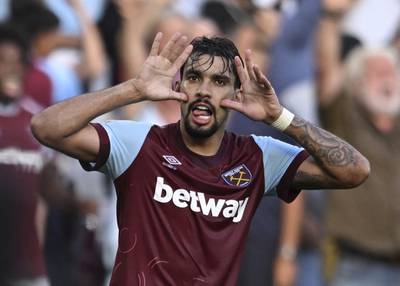 Lucas Paqueta 7: Brazilian was booked for dissent but then almost put West Ham 2-1 up in first half when his low shot on the stretch clipped outside of post. Embarrassing fall to floor after push in chest by Gallagher in second half. Confidently stepped up to score late penalty. Reuters