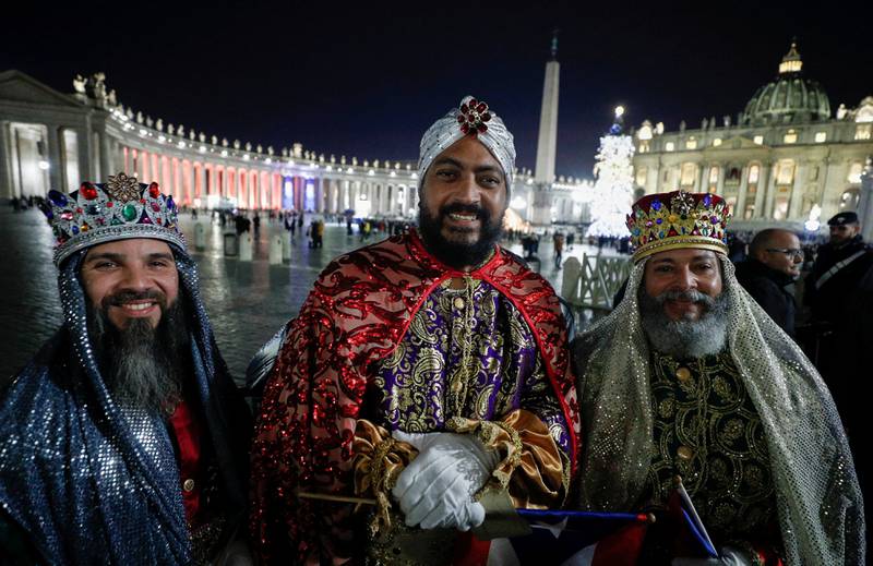 The Three Wise Men at Christmas Eve Mass at the Vatican. Reuters