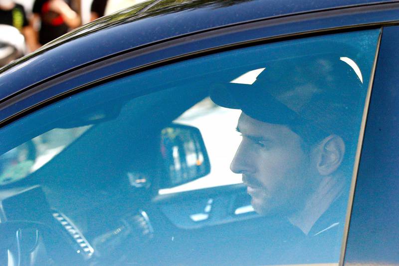Lionel Messi arrives in Sant Joan Despi. EPA