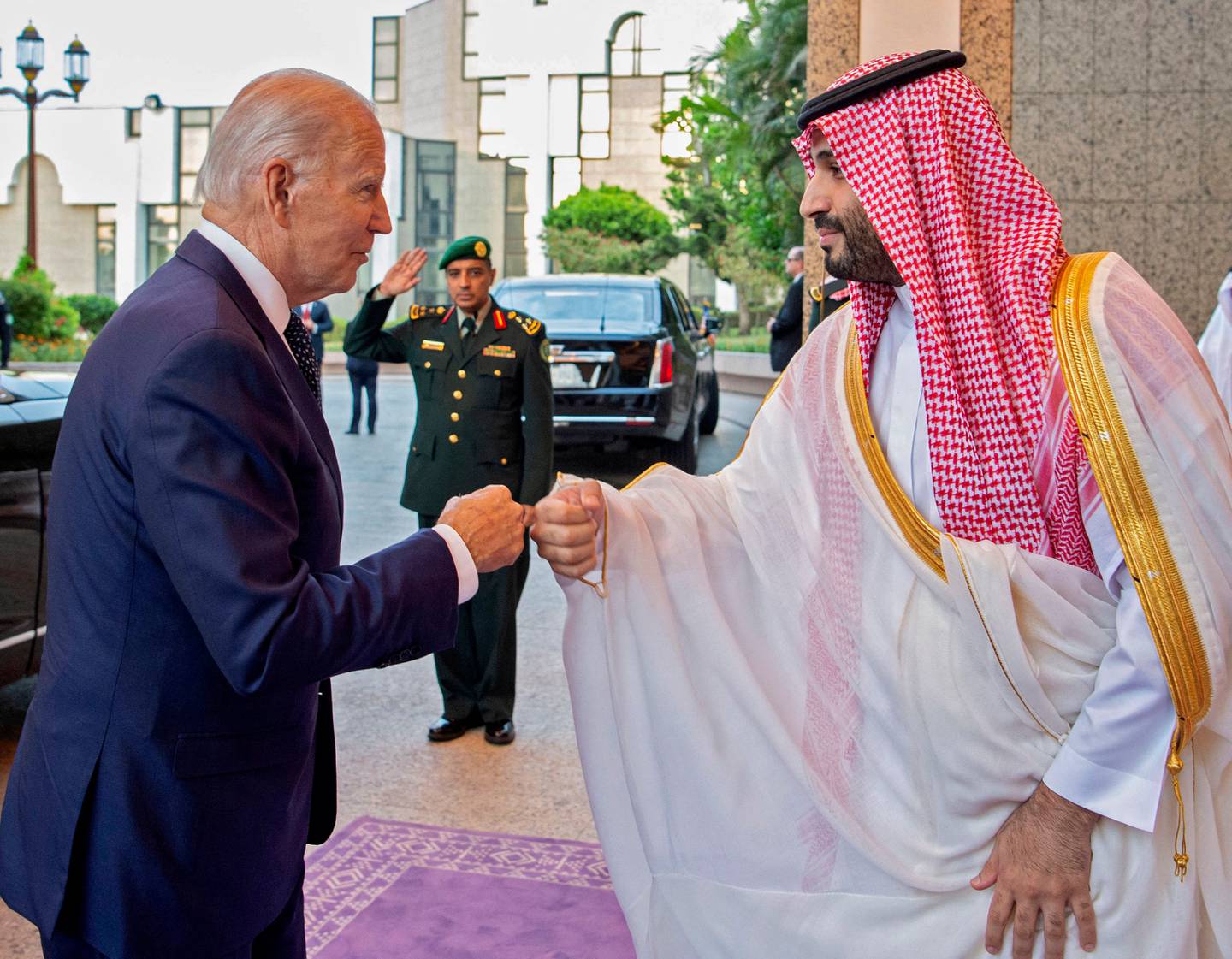Saudi Crown Prince Mohammed bin Salman bumps fists with US President Joe Biden in Jeddah last week. AFP