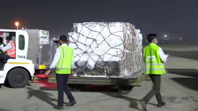 A shipment of vital medical supplies from the United Kingdom arrives in New Delhi, India April 27, 2021. REUTERS