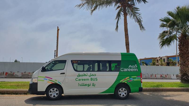 The new 13-seater bus service will operate throughout the country. Photo: Careem