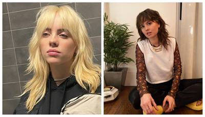 Hairstylists say the wolf cut is easy to maintain. Seen here, Billie Eilish, left, who took the wolf cut mainstream last summer, with other stars, including 'Insatiable' actress Debby Ryan, following suit. Photo: Instagram