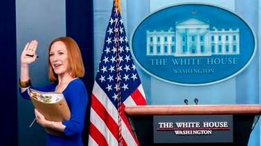 An image that illustrates this article Jen Psaki holds final briefing as White House press secretary