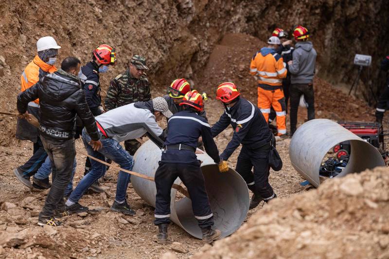 Rescuers work against the clock to reach Rayan. AFP