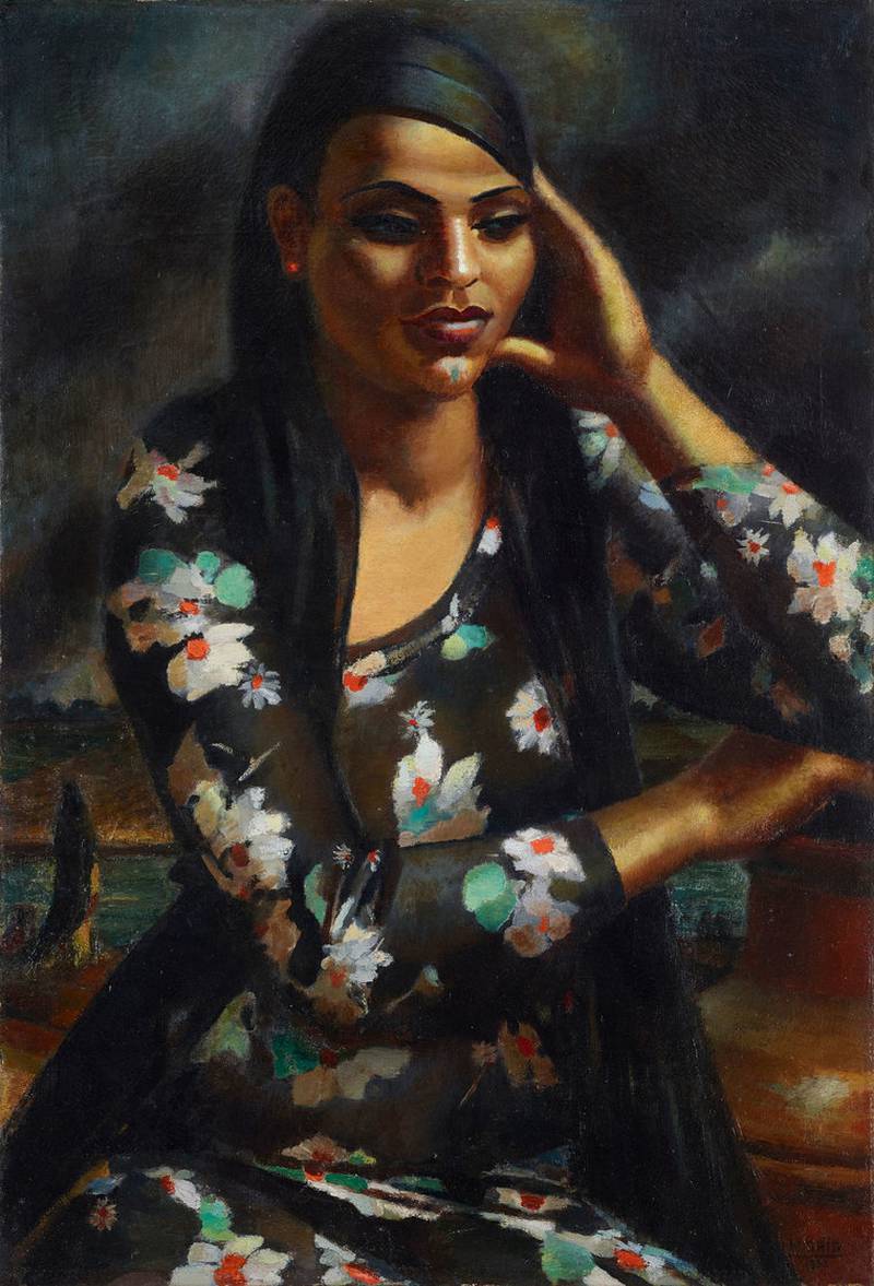 Mahmoud Said's portrait of an Egyptian woman from the countryside is the third most expensive artwork sold by an Arab artist this year. Photo: Christie's