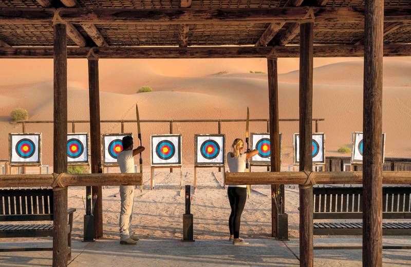 Arabian activities available at the resort include archery, camel riding, falconry and saluki shows. 