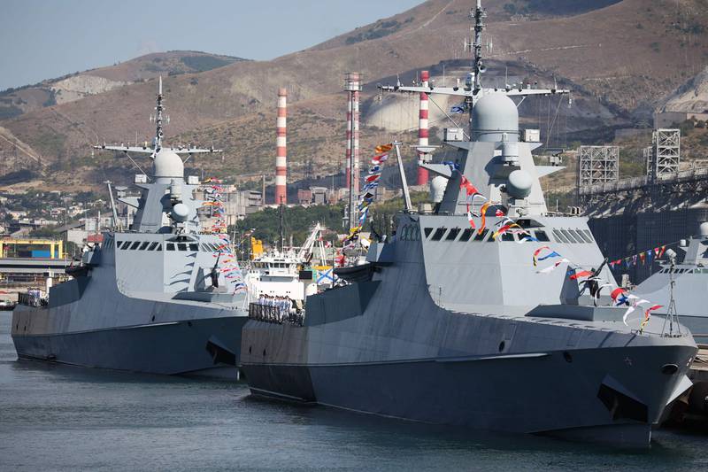 Russia's Black Sea Fleet takes part in Navy Day celebrations in Novorossiysk last Sunday. AFP