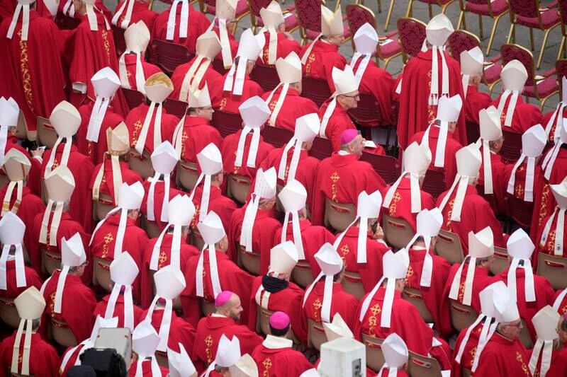 Cardinals at the funeral in Vatican City. Getty