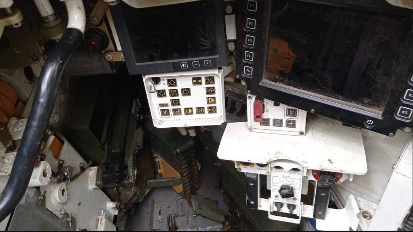 The interior of a T-90M tank found in Kharkiv. Photo: Defence of Ukraine / Twitter