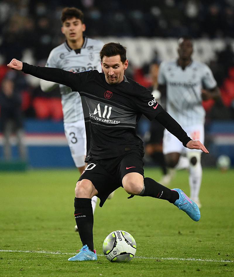 =9) Lionel Messi (Paris Saint-Germain) Five assists in 12 games. AFP