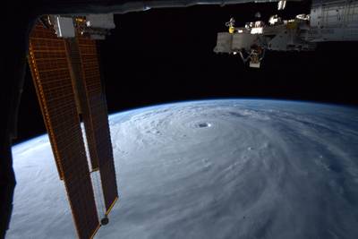 US astronaut Bob Hines took this picture of Typhoon Nanmadol from space. AFP