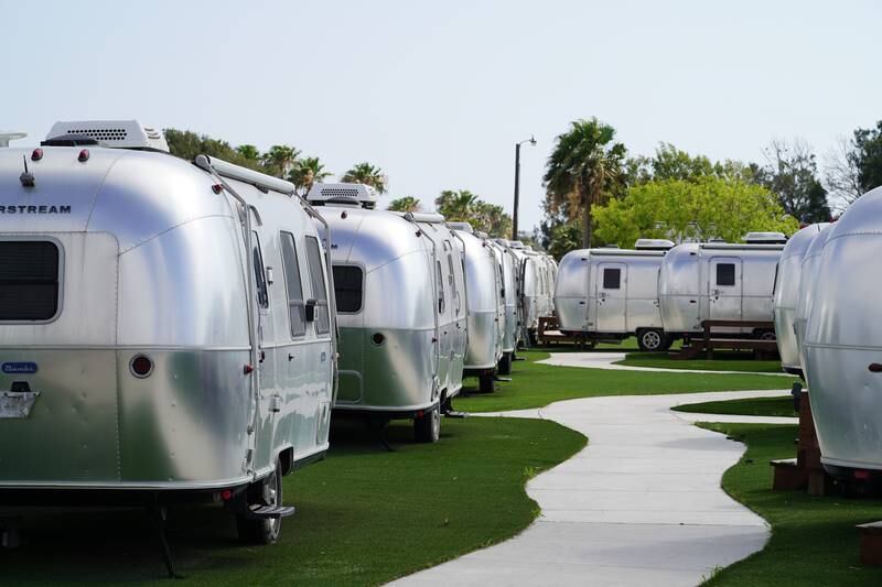 Some SpaceX employees stay in Airstream trailers parked near the complex in Boca Chica. 
