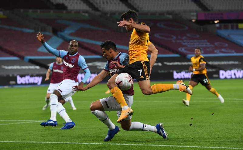 Fabian Balbuena - 7, Came in for his first Premier League appearance of the season and stood firm against the Wolves attacks. EPA