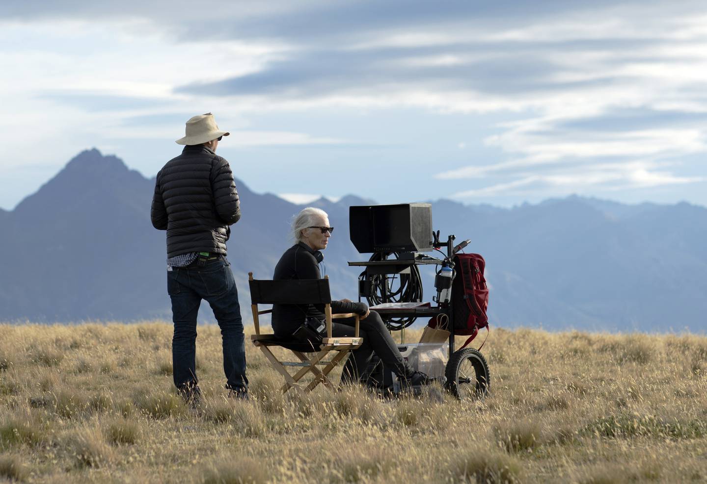 Associate Producer Phil Jones, left, and director Jane Campion on the set of 'The Power of the Dog'. Photo: Netflix
