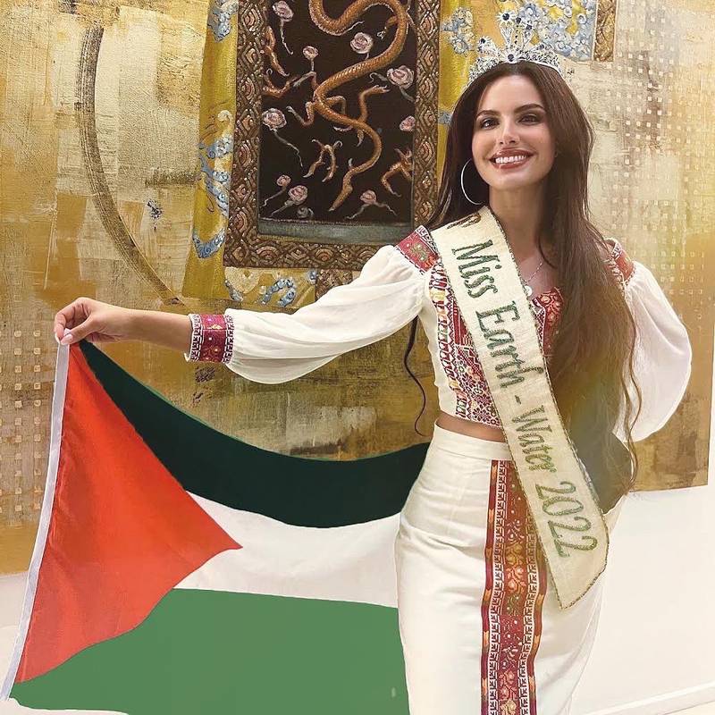 Miss Palestine Nadeen Ayoub was crowned Miss Earth-Water 2022 at the global pageant held in Manila. Photo: Nadeen Ayoub
