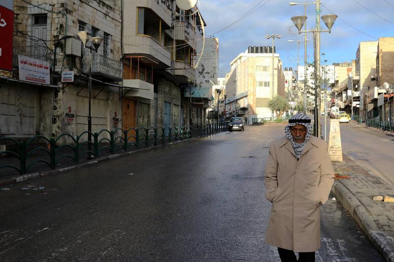 The streets in Hebron were largely deserted on Thursday morning.  Abed Al Hashlamoun / EPA