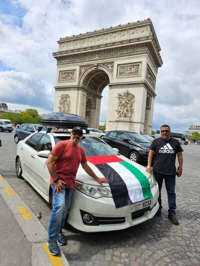 In front of the Arc de Triomphe, Paris