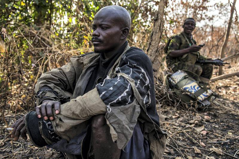 A suspected poacher rests in the shade after being arrested, waiting to be taken to a holding cell. Constant - a father-of-one in his late 30s whose wife is pregnant with their second child - said hunting was the only way he could make ends meet for his family: “There are no opportunities. I do this to survive.” People living around the Chinko reserve are among the most marginalised and impoverished communities in the world.