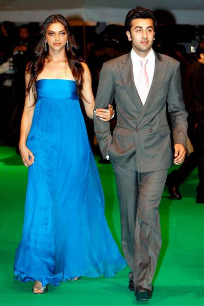 epa01373419 Bollywood actors Ranbir Kapoor, R,  and Deepika Padukone, L, walk the green carpet into the International Indian Film Academy (IIFA) Awards 2008 in Bangkok, Thailand, 08 June 2008. The International Indian Film Academy (IIFA) awards for best Indian picture director and male and female actor are the Bollywood ' Oscars ' of Indian film and celebrate Indian cinema across the world. The awards are held in a different world city each year.  EPA/BARBARA WALTON
