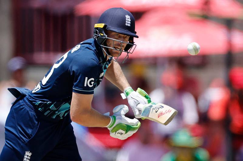 England captain Jos Buttler hit an unbeaten 94 runs off 82 balls as his side finished on 342-7 in their innings. AFP