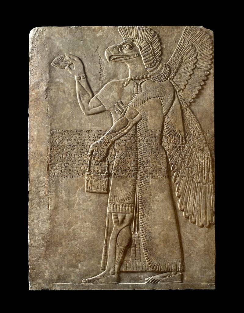Assyrian Relief. This carved slab is one of many such gypsum panels that lined the walls of important rooms in the so-called Northwest Palace at Nimrud, capital of Assyria, in what is now northern Iraq. This example was especially important as the imagery was designed to offer magical protection to the royal throne room.Courtesy Ashmolean, University of Oxford