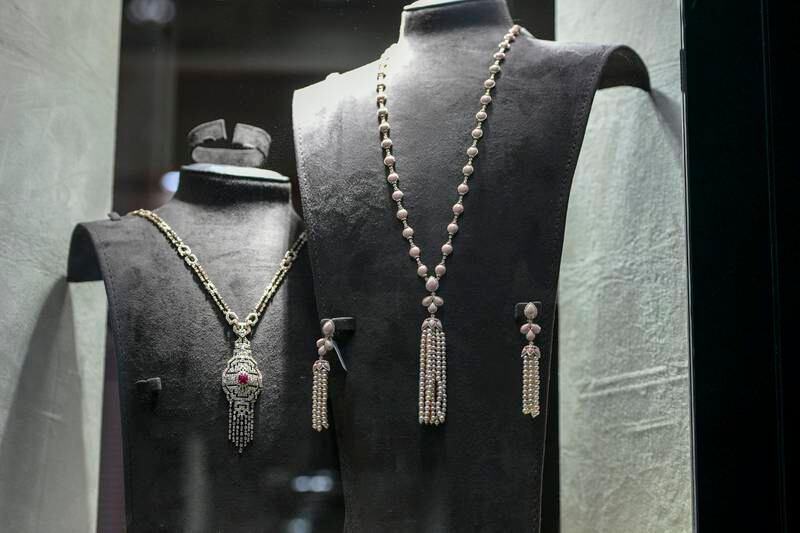 Diamond and pearl jewellery at the Nsouli stand.