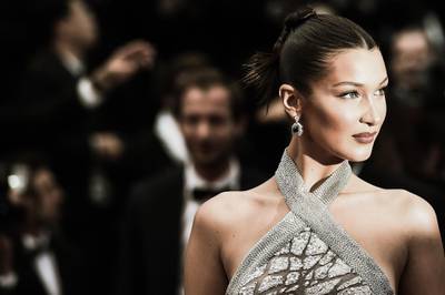 CANNES, FRANCE - MAY 14:  (EDITORS NOTE: Image has been digitally retouched) Model Bella Hadid attends the screening of "Blackkklansman" during the 71st annual Cannes Film Festival at Palais des Festivals on May 14, 2018 in Cannes, France.  (Photo by Vittorio Zunino Celotto/Getty Images for Kering)