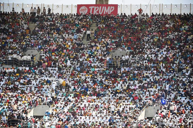 The Sardar Patel Stadium on the outskirts of Ahmedabad was full in February when opened by US President Donald Trump. AFP