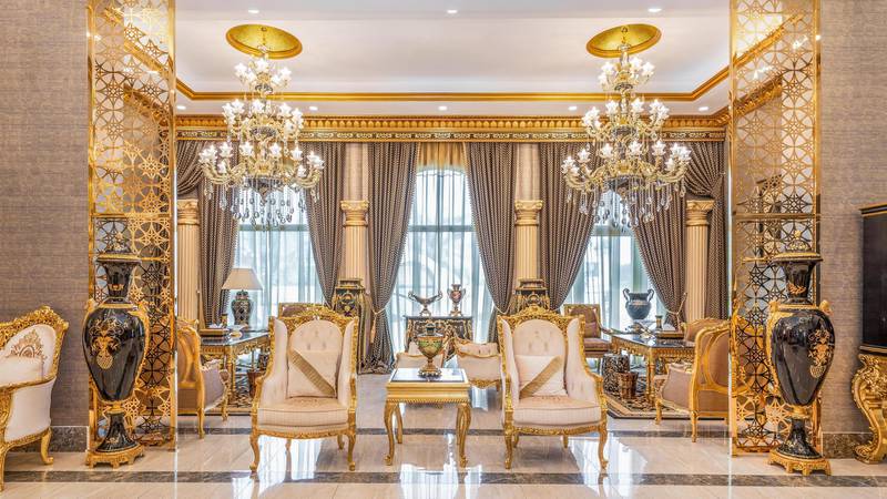 There's an element of symmetry in the lounge. Courtesy LuxuryProperty.com