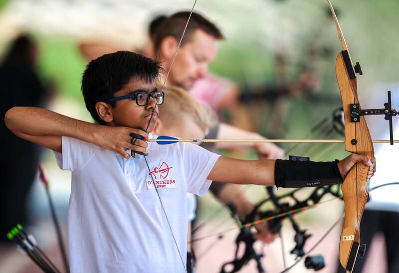 Vedhas Somasi, 10, first tried archery in March 2022 when he visited Sharjah Golf and Shooting Club. He has since  competed in the under-12 age bracket