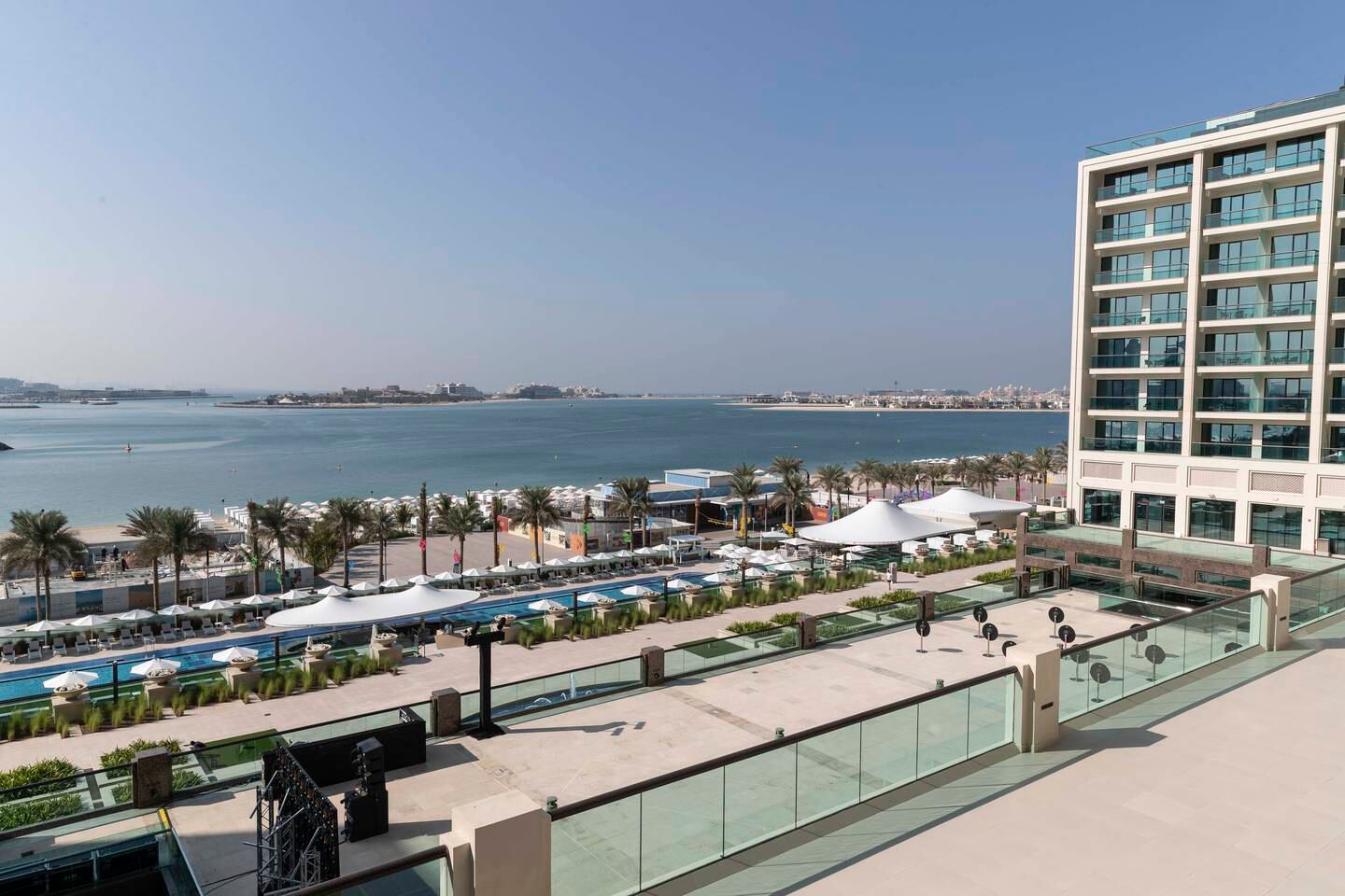 All rooms have private balconies and views of the Arabian Gulf. Antonie Robertson / The National



