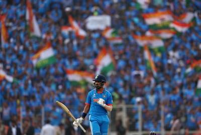India's KL Rahul celebrates after reaching his half century. Reuters