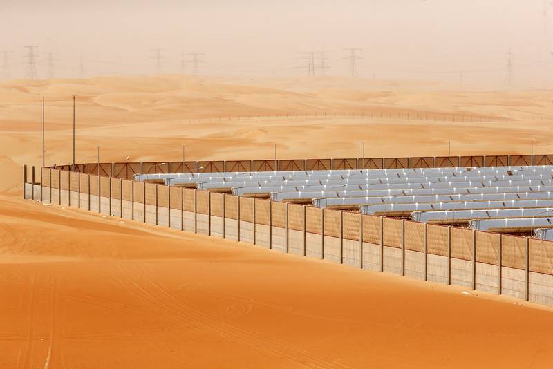 The Shams 1 plant was one of the first concentrated solar power plants in the region. Christopher Pike / The National