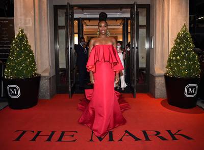Lupita Nyong'o leaves The Mark hotel ahead of the Met Gala in 2022