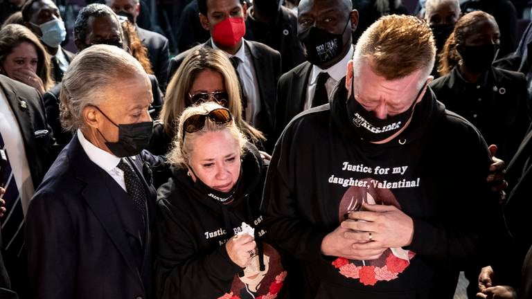 An image that illustrates this article US teenager fatally shot by LAPD memorialised at funeral