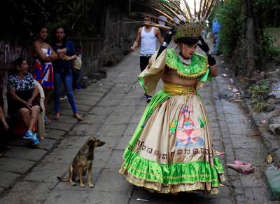 A masked dancer takes part in a celebration honouring the Virgin of Candelaria in Diriomo, Nicaragua. Oswaldo Rivas / Reuters
