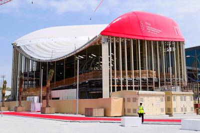 View of the Italy pavilion at EXPO 2020 site in Dubai on April 27,2021.  (Pawan Singh/The National) Story by Ramola