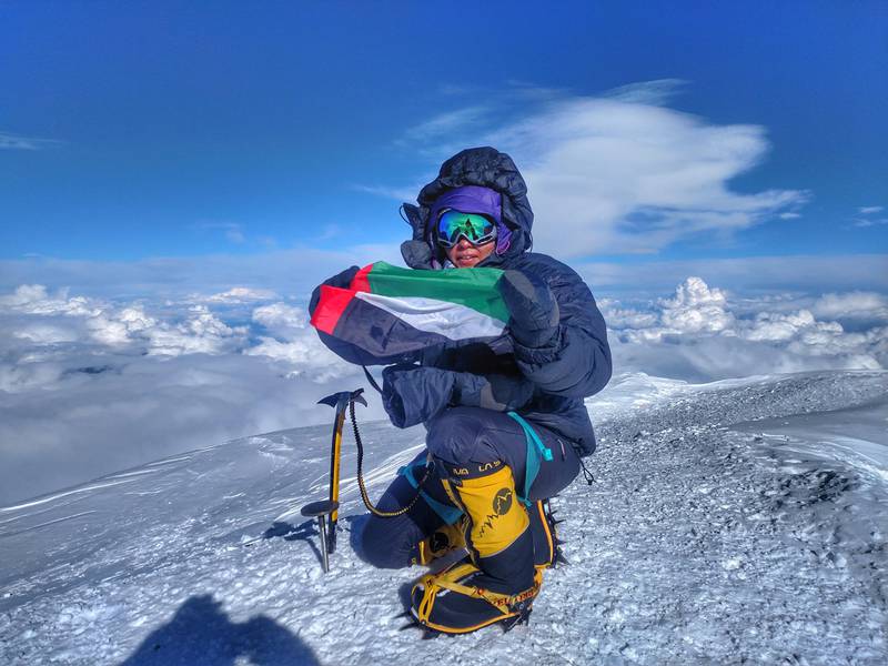 Hanady Al Hashmi has become the first Emirati woman to reach the top of Alaska's Denali mountain. Courtesy Hanady Al Hashmi