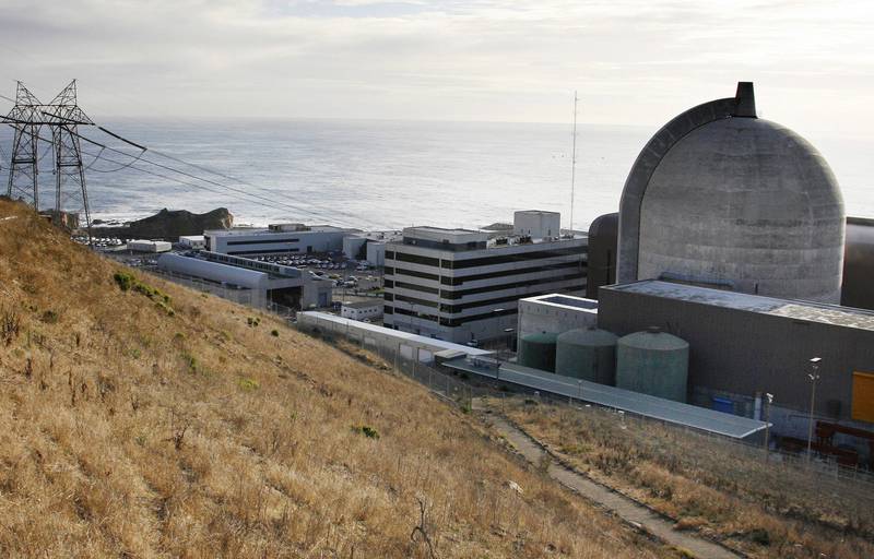 One of Pacific Gas and Electric's Diablo Canyon Power Plant's nuclear reactors in Avila Beach, California.  AP